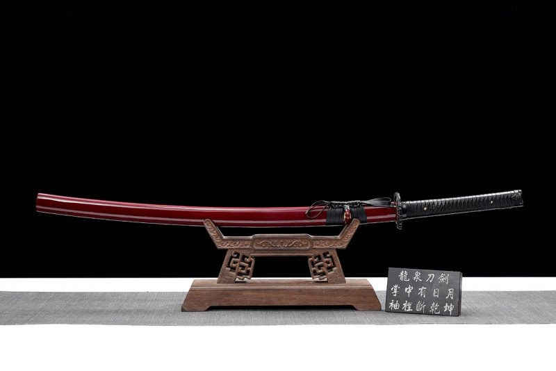 Handmade Red Bamboo Katana,Japanese samurai sword,Real Katana,High performance carbon steel