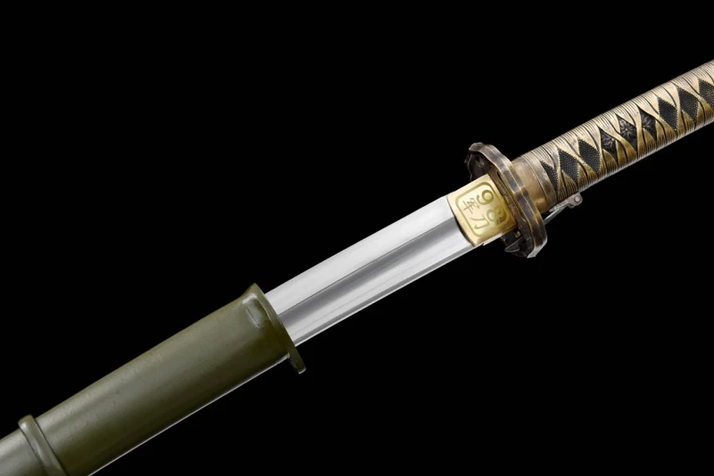 Handmade ArmyGreen Tachi,98 Japanese Saber,Japanese samurai sword,Real Tachi,High-performance spring steel