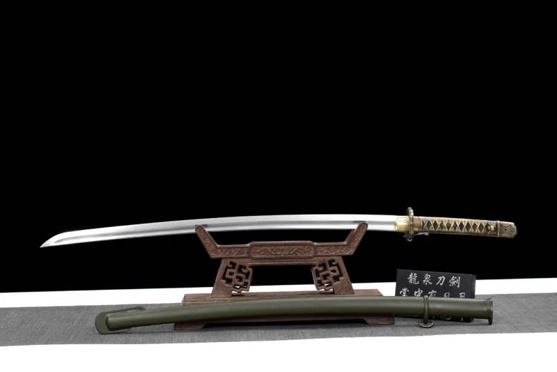 Handmade ArmyGreen Tachi,98 Japanese Saber,Japanese samurai sword,Real Tachi,High-performance spring steel