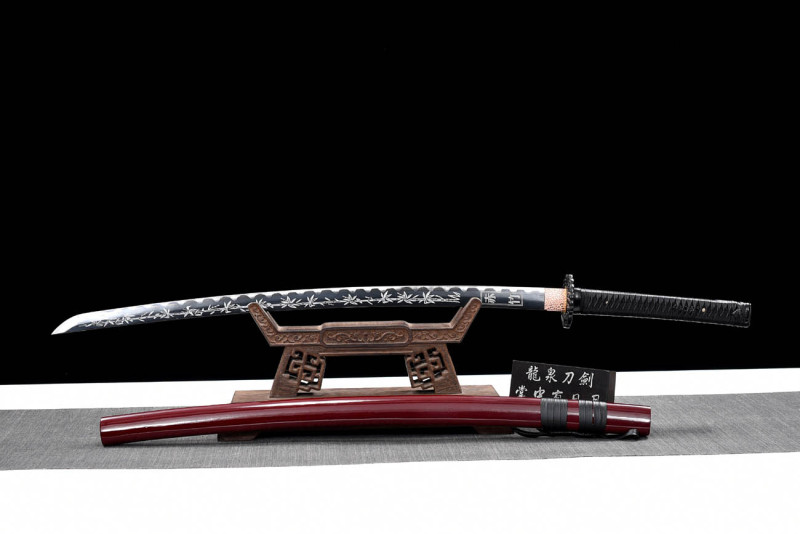 Handmade Red Bamboo Katana,Japanese samurai sword,Real Katana,High performance carbon steel