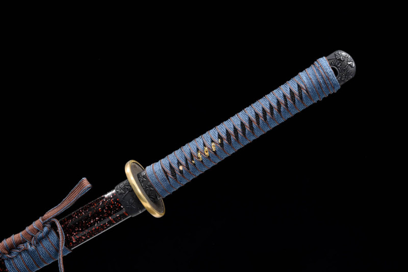 Handmade Dai Blue Katana,Japanese samurai sword,Real Katana,608 Hundred Steelmaking Pattern Steel