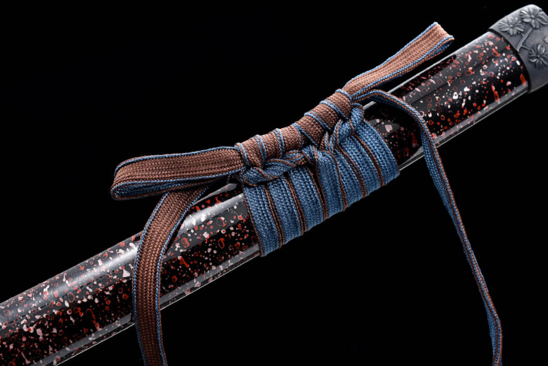 Handmade Dai Blue Katana,Japanese samurai sword,Real Katana,608 Hundred Steelmaking Pattern Steel