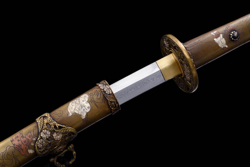 Handmade Fine Cold Shadow Tachi,Japanese samurai sword,Real Tachi,608 Hundred Steelmaking Pattern Steel