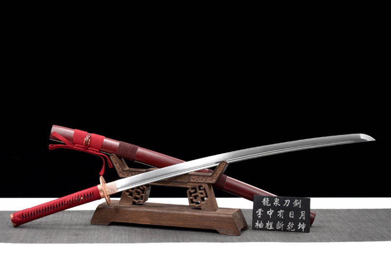 Handmade Red Gorgeous Katana,Japanese samurai sword,Real Katana,High-performance spring steel