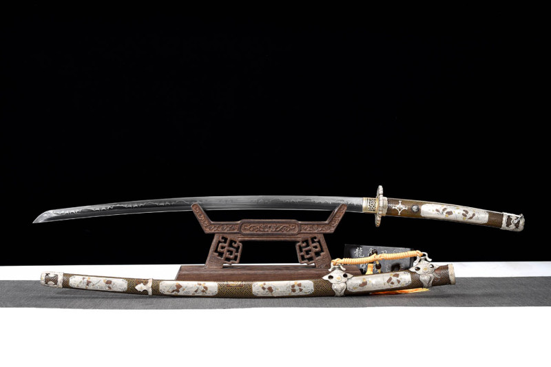 Handmade Fine Cold Flame Tachi,Japanese samurai sword,Real Tachi,High performance T10 steel,earth burning blade