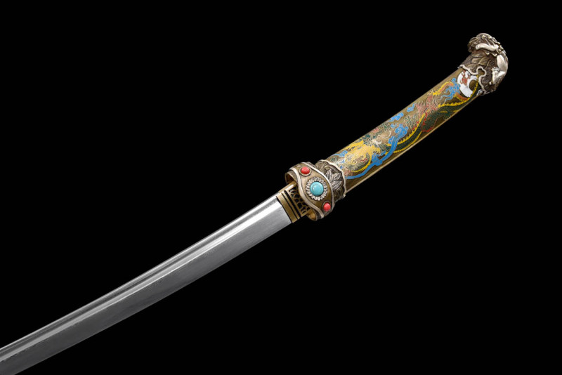 Handmade Lion Flame Tachi,Japanese samurai sword,Real Tachi,608 Hundred Steelmaking Pattern Steel