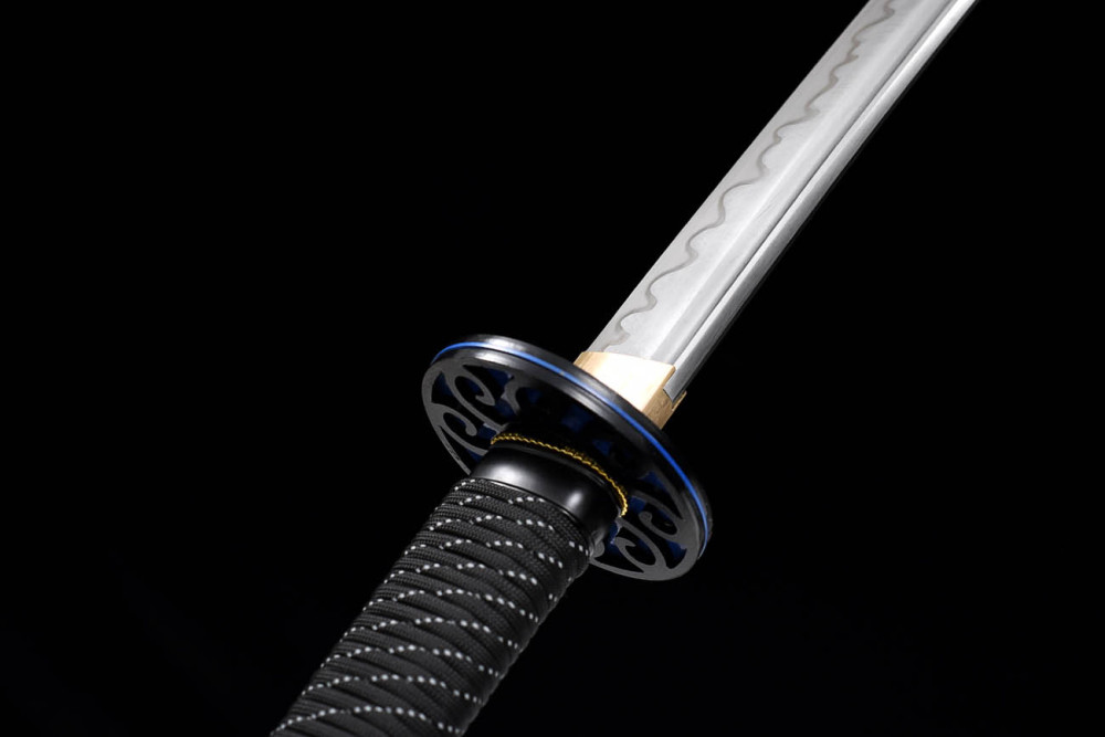 Handmade Black Wave Katana,Japanese samurai sword,Real Katana,High-performance manganese steel