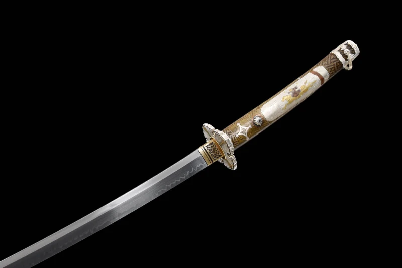 Handmade Engine Knight Tachi,Japanese samurai sword,Real Tachi,High-performance T10 steel,earth burning blade