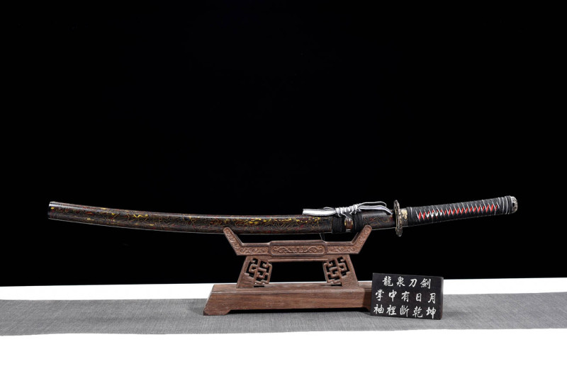 Handmade Fine Anti-dragon Katana,Japanese samurai sword,Real Katana,High-performance pattern steel,earth burning blade