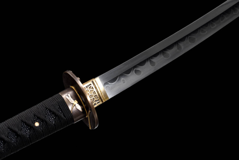 Handmade Silver Dragonfly Katana,Japanese samurai sword,Real Katana,High-performance T10 steel,earth burning blade
