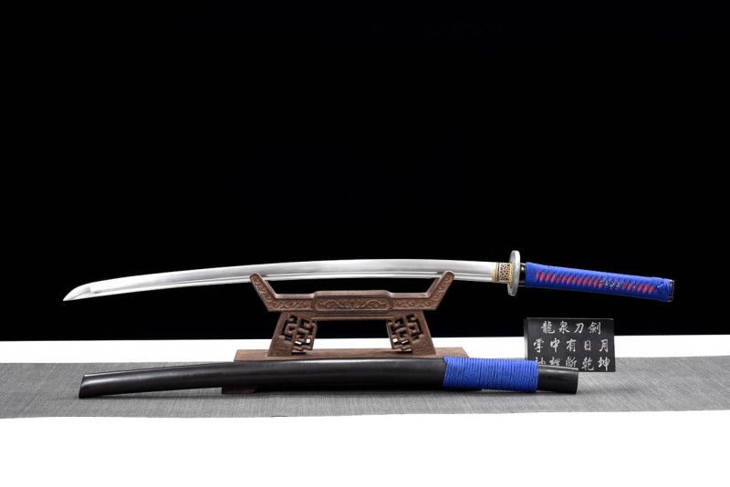 Handmade Knead Blue Katana,Japanese samurai sword,Real Katana,High-performance spring steel