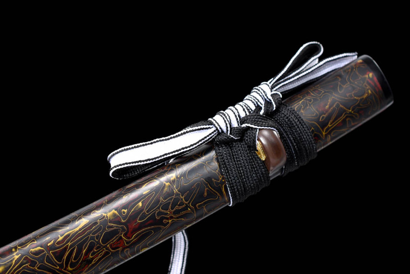 Handmade Fine Anti-dragon Katana,Japanese samurai sword,Real Katana,High-performance pattern steel,earth burning blade