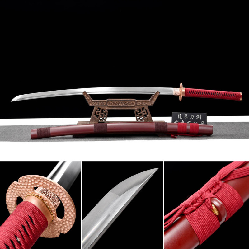 Handmade Red Gorgeous Katana,Japanese samurai sword,Real Katana,High-performance spring steel