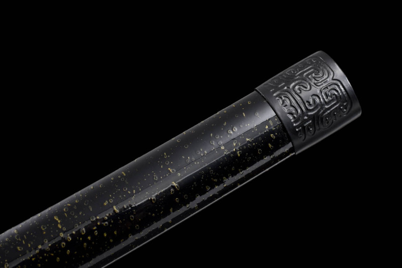 Handmade Black Gold Wakizashi,Japanese samurai sword,Real Wakizashi,608 Hundred Steelmaking Pattern Steel