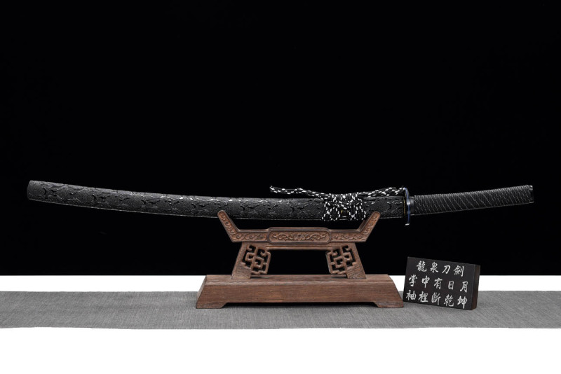 Handmade Black Wave Katana,Japanese samurai sword,Real Katana,High-performance manganese steel