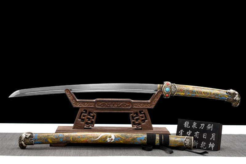 Handmade Lion Flame Tachi,Japanese samurai sword,Real Tachi,608 Hundred Steelmaking Pattern Steel