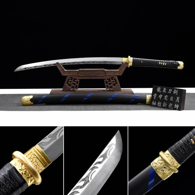 Handmade Qian Mo Wakizashi,Japanese samurai sword,Real Wakizashi,High-performance manganese steel