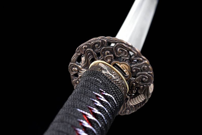 Handmade Fine Anti-dragon Katana,Japanese samurai sword,Real Katana,High-performance pattern steel,earth burning blade