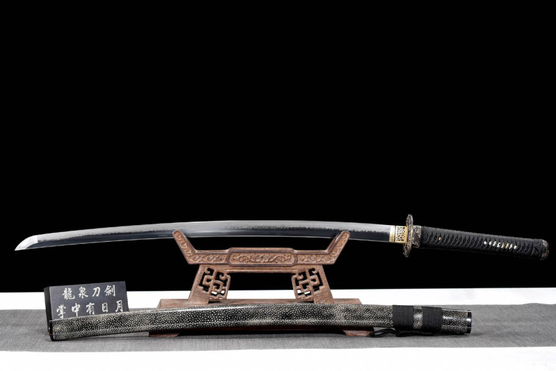 Handmade Silver Wave Katana,Japanese samurai sword,Real Katana,High-performance T10 steel,earth burning blade