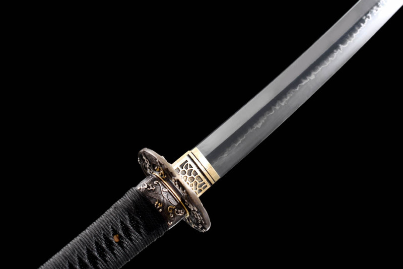 Handmade Silver Wave Katana,Japanese samurai sword,Real Katana,High-performance T10 steel,earth burning blade