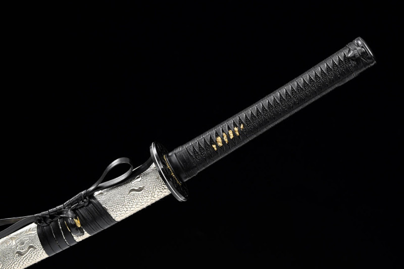 Handmade Silver Feather Katana,Japanese samurai sword,Real Katana,High-performance Hundred Steelmaking Pattern Steel