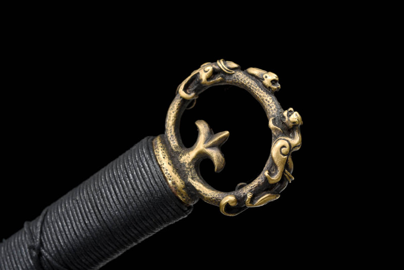 Handmade Ring First Knifed,Real Sword,Chinese sword,High Performance Hundred Steelmaking Pattern Steel
