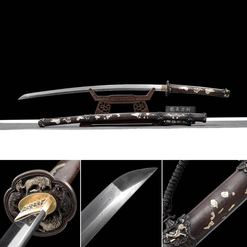 Handmade War Monk Tachi,Japanese samurai sword,Real Tachi,High-performance Hundred Steelmaking Pattern Steel