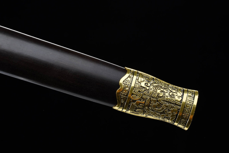 Handmade Golden Dragon Yue Sword,Real Sword,Chinese sword,Hundred Steelmaking Pattern Steel