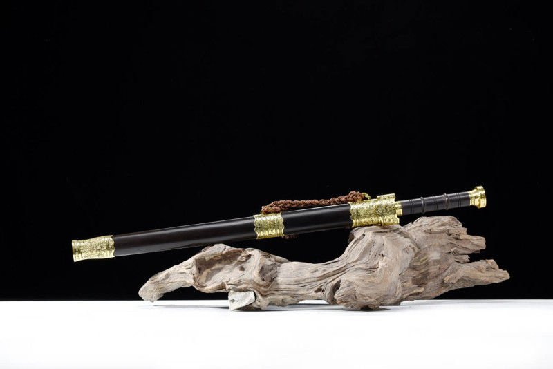 Handmade Golden Dragon Yue Sword,Real Sword,Chinese sword,Hundred Steelmaking Pattern Steel