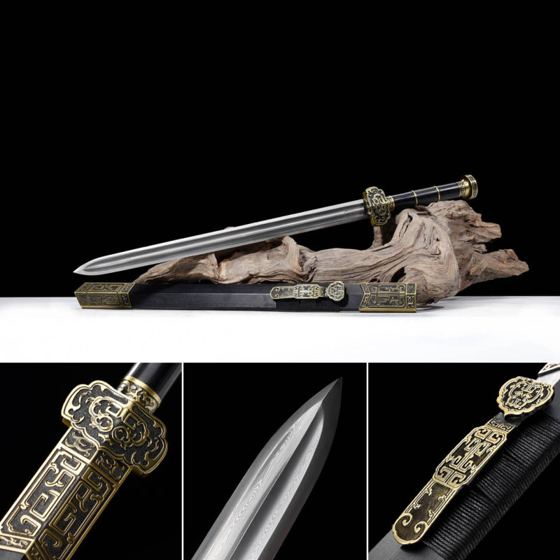 Handmade Auspicious Ruyi Sword,Real Sword,Chinese sword,Hundred Steelmaking Pattern Steel