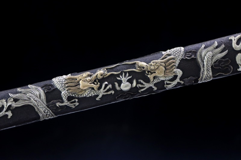 Handmade Nine-Dragons Tang Sword,Real Sword,Chinese sword,Hundred Steelmaking Pattern Steel