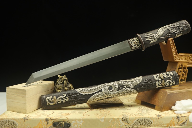 Handmade Nine-Dragons Tang Knife,Real Sword,Chinese sword,Hundred Steelmaking Pattern Steel