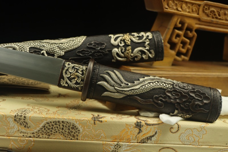 Handmade Nine-Dragons Tang Knife,Real Sword,Chinese sword,Hundred Steelmaking Pattern Steel