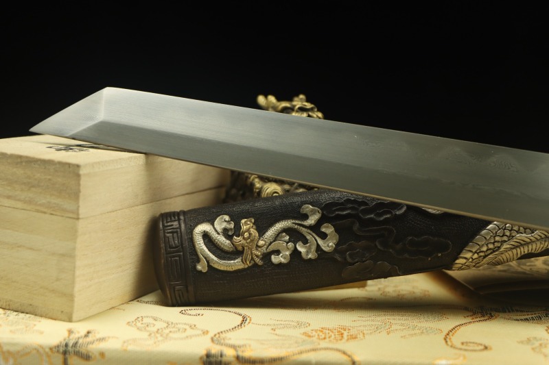 Handmade Nine-Dragons Tang Knife,Real Sword,Chinese sword,Hundred Steelmaking Pattern Steel