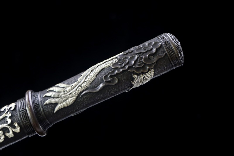 Handmade Nine-Dragons Tang Sword,Real Sword,Chinese sword,Hundred Steelmaking Pattern Steel
