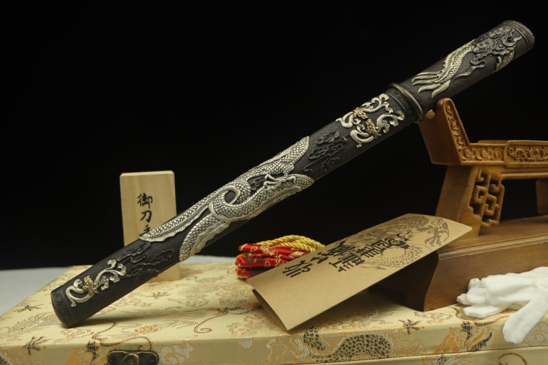 Handmade Nine-Dragons Tang Knife,Real Sword,Chinese sword,Hundred Steelmaking Pattern Steel