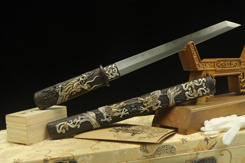 Handmade Nine-Dragons Tang Knife,Real Sword,Chinese sword,Hundred Steelmaking Pattern Steel