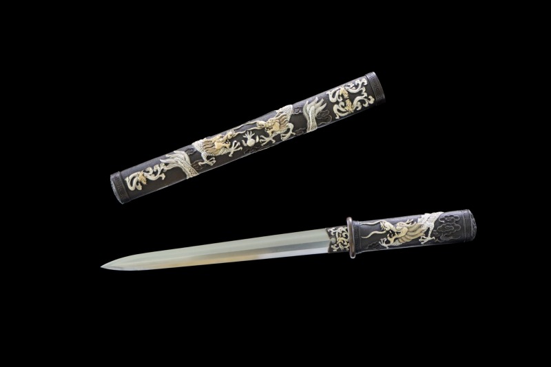 Handmade Nine-Dragons Tang Sword,Real Sword,Chinese sword,Hundred Steelmaking Pattern Steel