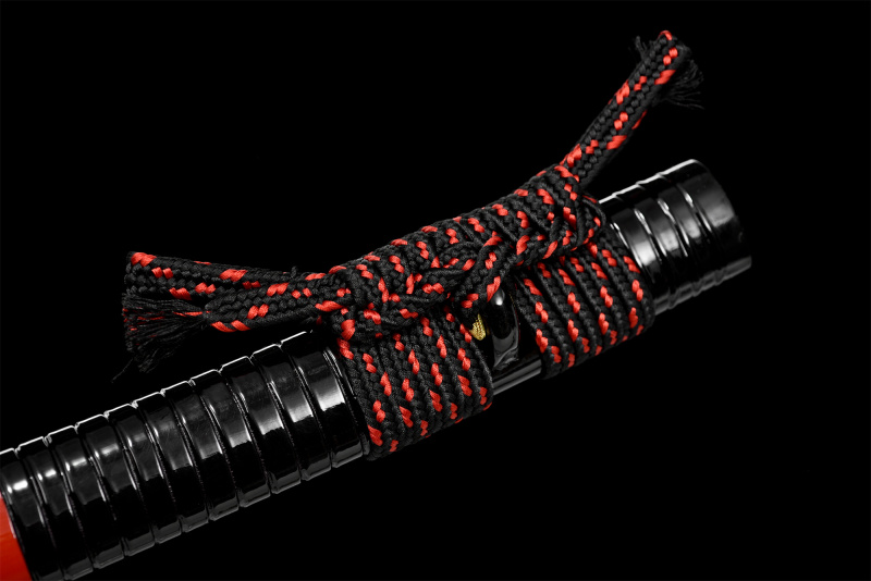 T10 High Carbon Steel  Clay Tempered With Hamon Real Red Katana Handmade Japanese Samurai Sword Full Tang