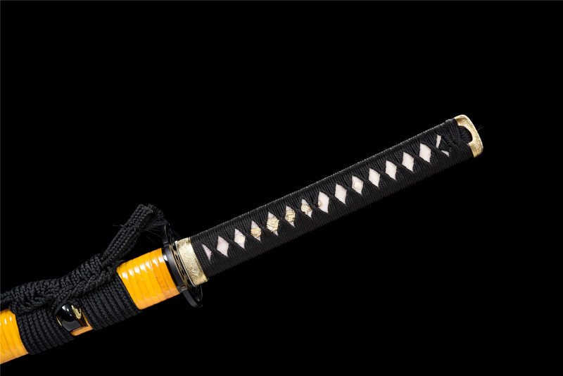 T10 Steel  Clay Tempered With Hamon Real Half-Wound Rattan Katana Handmade Japanese Samurai Sword Full Tang