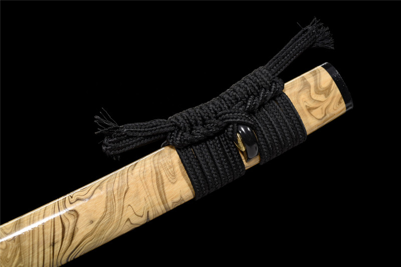 T10 Steel  Clay Tempered With Hamon Real Yellow Katana Handmade Japanese Samurai Sword Full Tang