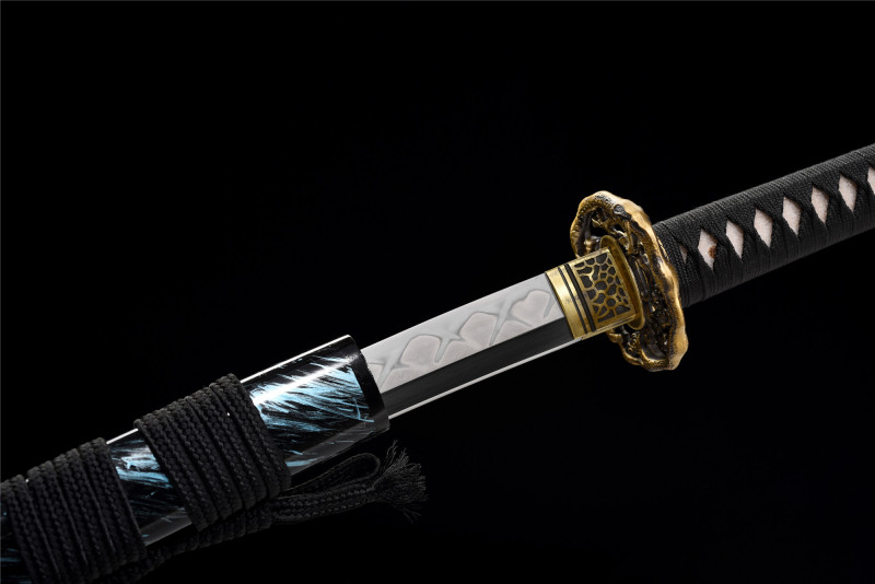 T10 Steel  Clay Tempered With Hamon Real Painted Katana Handmade Japanese Samurai Sword Full Tang