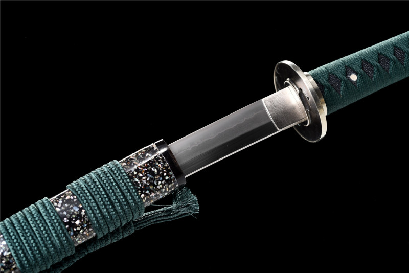 T10 High Carbon Steel  Clay Tempered With Real Hamon Hand Grinding Shell Inlaid Katana Handmade Japanese Samurai Sword Full Tang