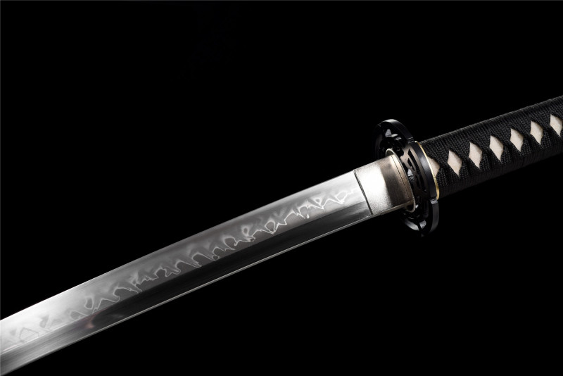 T10 Steel  Clay Tempered With Hamon Real Half-Wound Rattan Katana Handmade Japanese Samurai Sword Full Tang