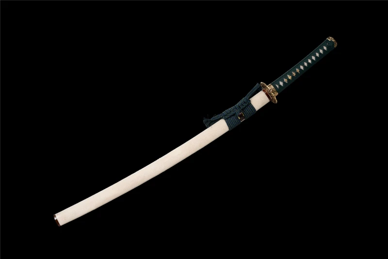 T10 High Carbon Steel  Clay Tempered With Real Hamon Kobuse Steel Katana Handmade Japanese Samurai Sword Full Tang