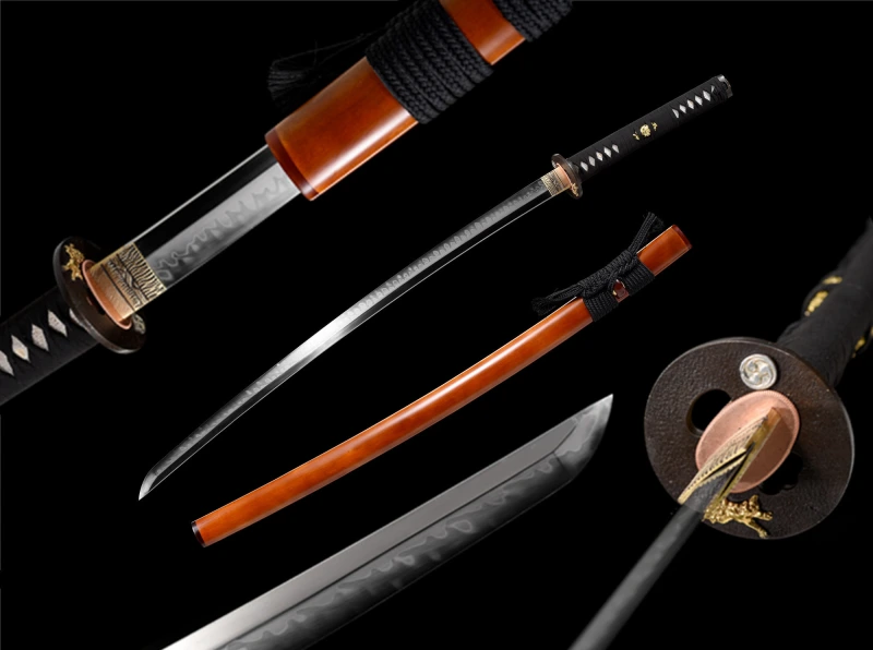 T10 Steel  Clay Tempered With Hamon Real  Katana Sword Handmade Japanese Samurai Sword Full Tang