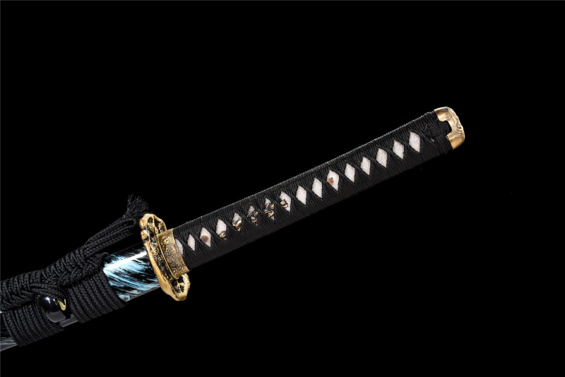 T10 Steel  Clay Tempered With Hamon Real Painted Katana Handmade Japanese Samurai Sword Full Tang