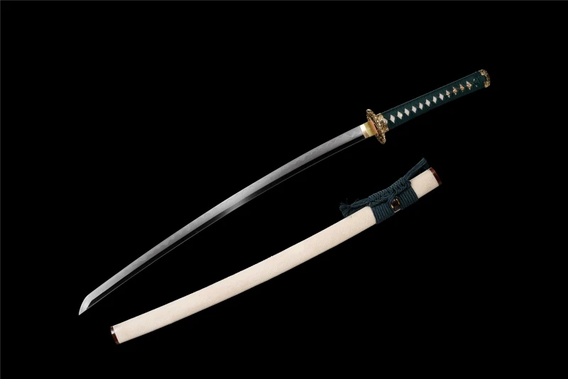 T10 High Carbon Steel  Clay Tempered With Real Hamon Kobuse Steel Katana Handmade Japanese Samurai Sword Full Tang
