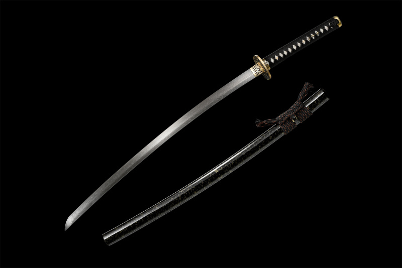 Damascus Steel Real Black Katana Sword Handmade Japanese Samurai Sword Full Tang