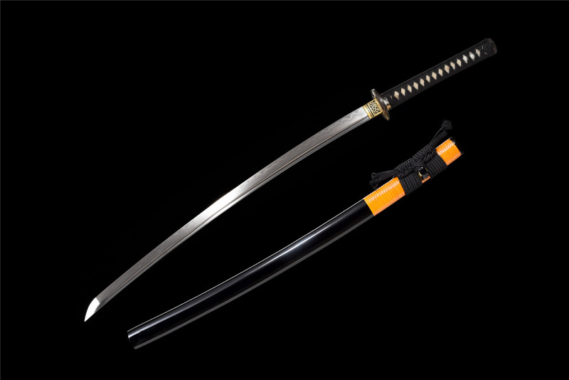 Folding Pattern Steel  Clay Tempered With Hamon Real Half-Wound Rattan Katana Handmade Japanese Samurai Sword Full Tang